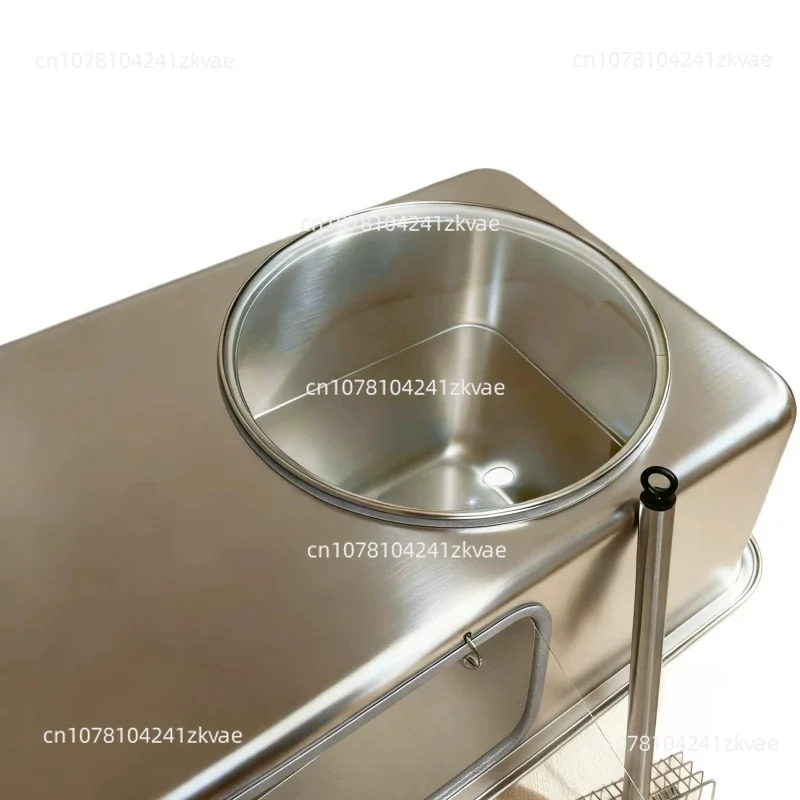 All Stainless Steel Closed Cat Litter Box Glass Space Capsule Oversized Splash-proof Cat Toilet