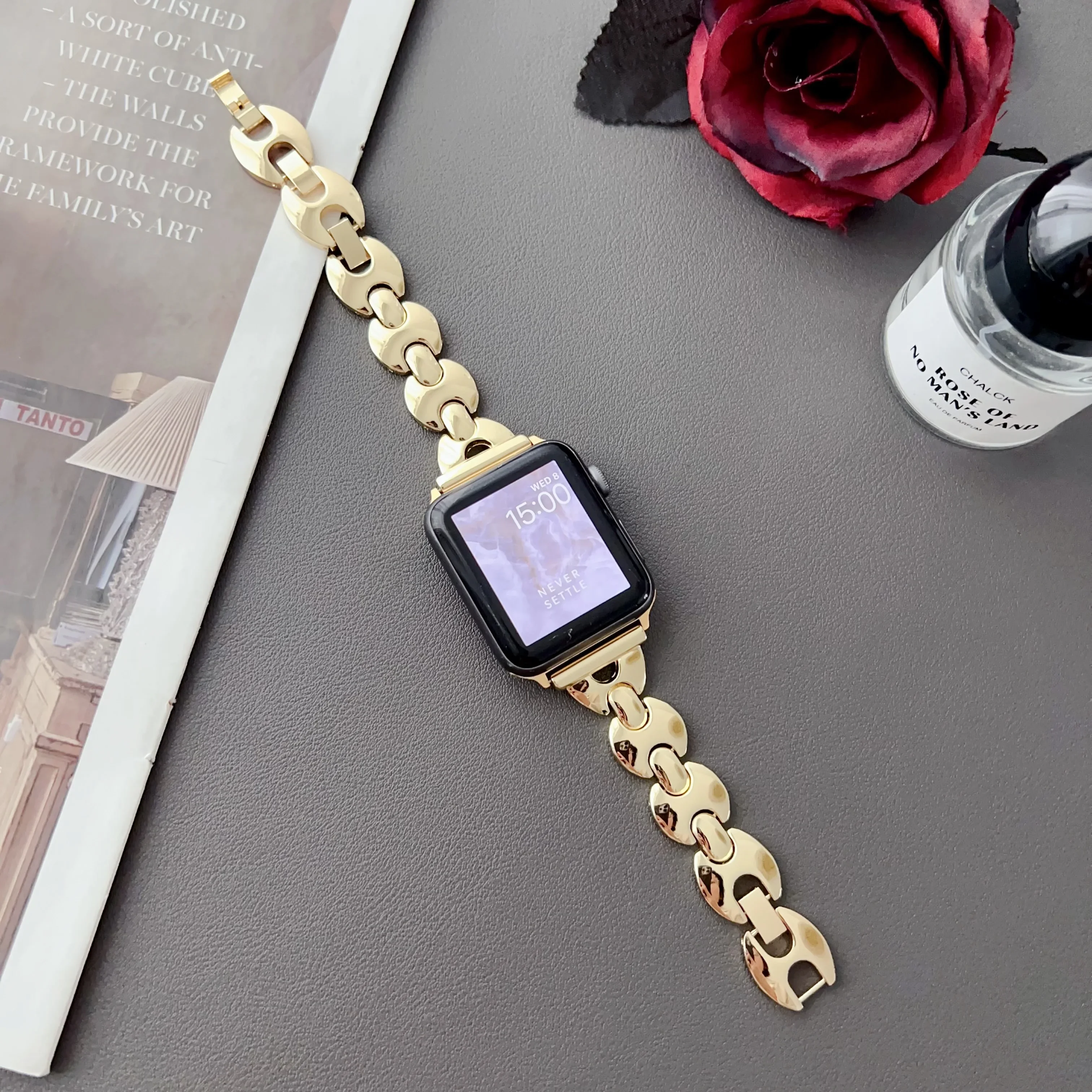 Stainless Steel Band For iWatch Series 9 8 7 6 5 4SE 44mm 40mm Women Metal Strap For apple watch 49mm Ultra 2 41mm 45mm Bracelet