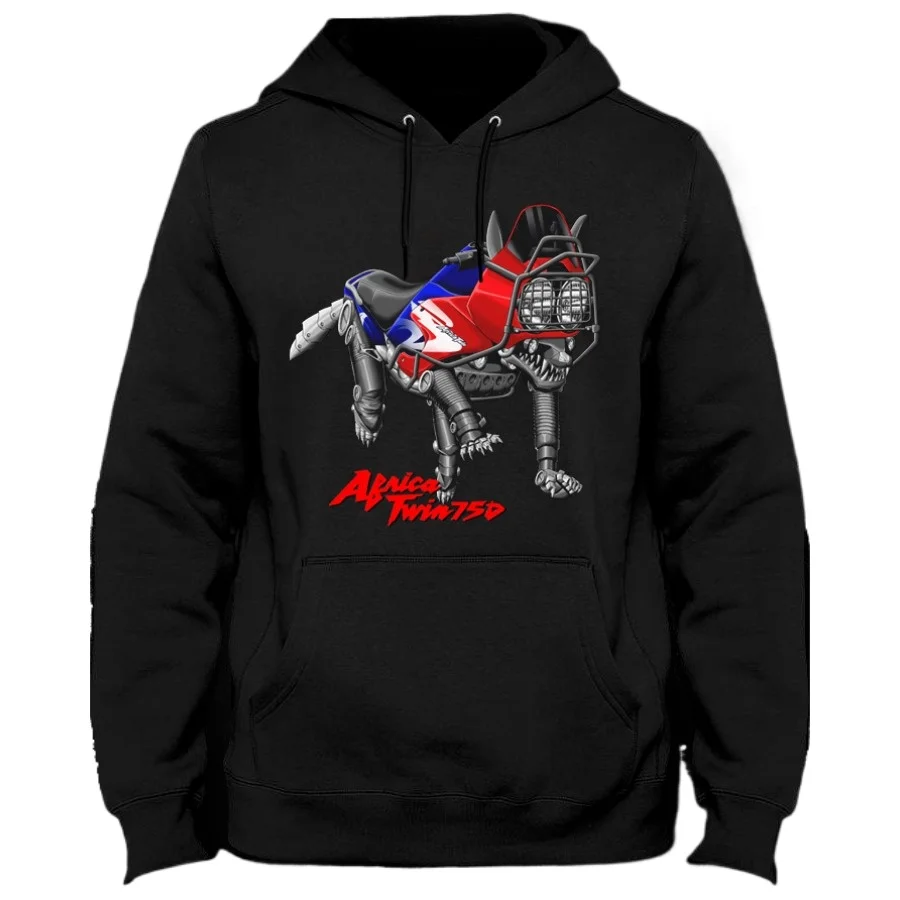 Classic Japanese Motorcycle XRV 750 Africa Twin Wolf Inspired Pullover Hoodie New 100% Cotton Casual Mens Sweatshirt Streetwear