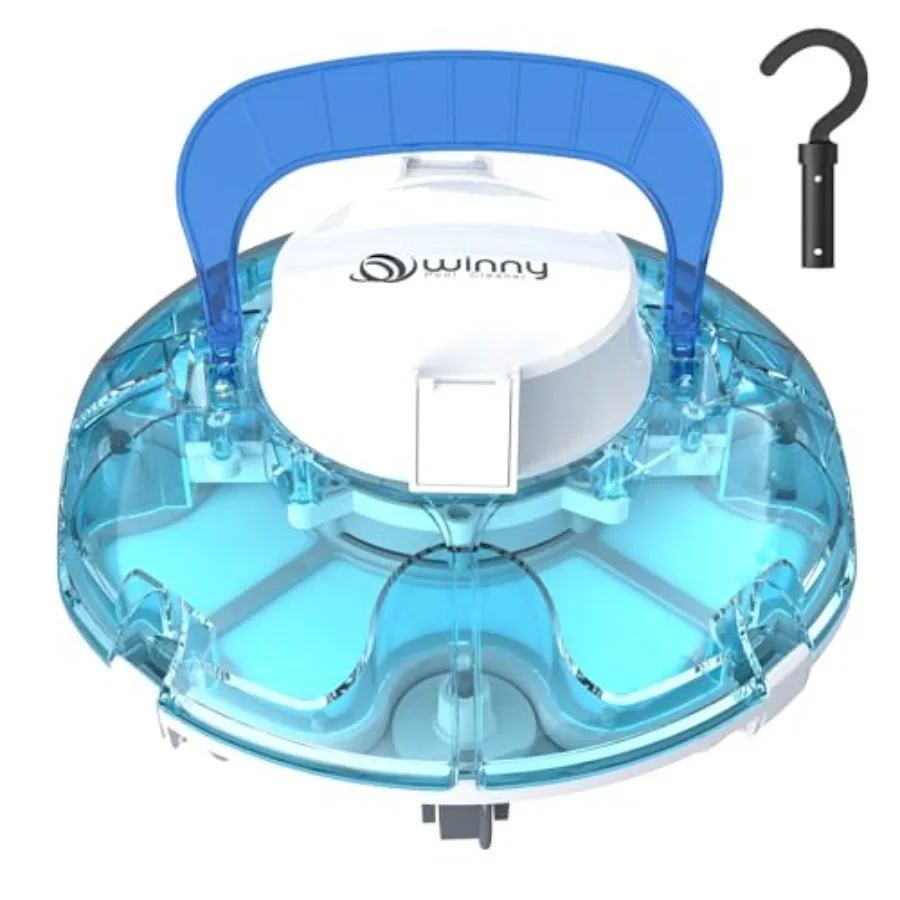 Cordless Pool Vacuum Robot for Above Ground Pool: Ocean Blue, ABS Plastic, Automatic Cleaning Up to 660 sq.ft with Dual-Layer F