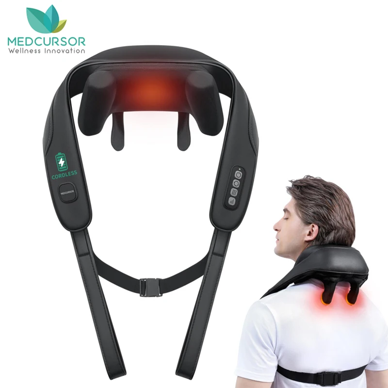 Medcursor Neck Massager U-shaped Simulation Human Kneading Clip Massage Cape Cervical Spine Massager Shoulder & Back Massager