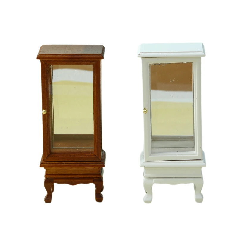 1PC Simulation Glass Cabinet Cupboard Model Dollhouse Miniature Storage Cabinet Furniture Living Room Decor Toy Dollhouse