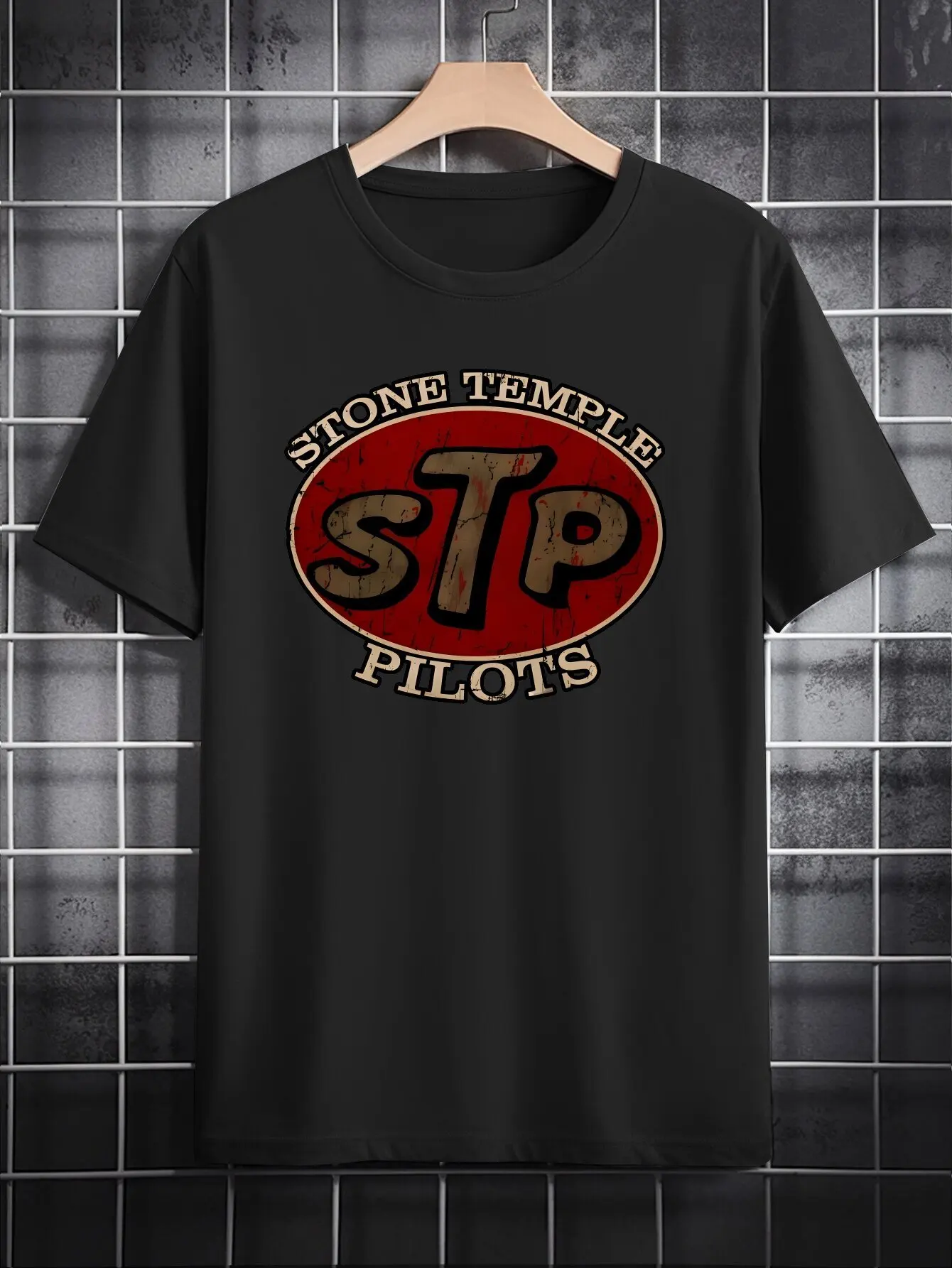 

[Vintage Band Tee] Stone Temple Pilots Graphic Tee, Men's Casual Crew Neck T-Shirt | Vintage Band Print