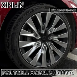 4PCS 18 Inch Hub Caps For Tesla Model 3 Highland Version 2024 Performance Replacement Wheel HubCap Full Rim Cover Accessories