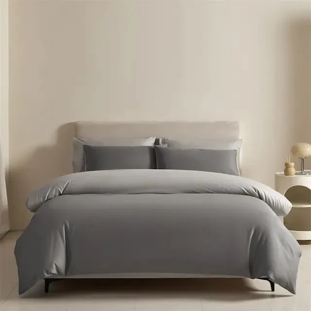 Cotton Reversible Simplicity All Season Lightweight Ultra Soft Bedding Set,4/6Pcs Duvet cover Flat/Fitted Sheet Pillowcases