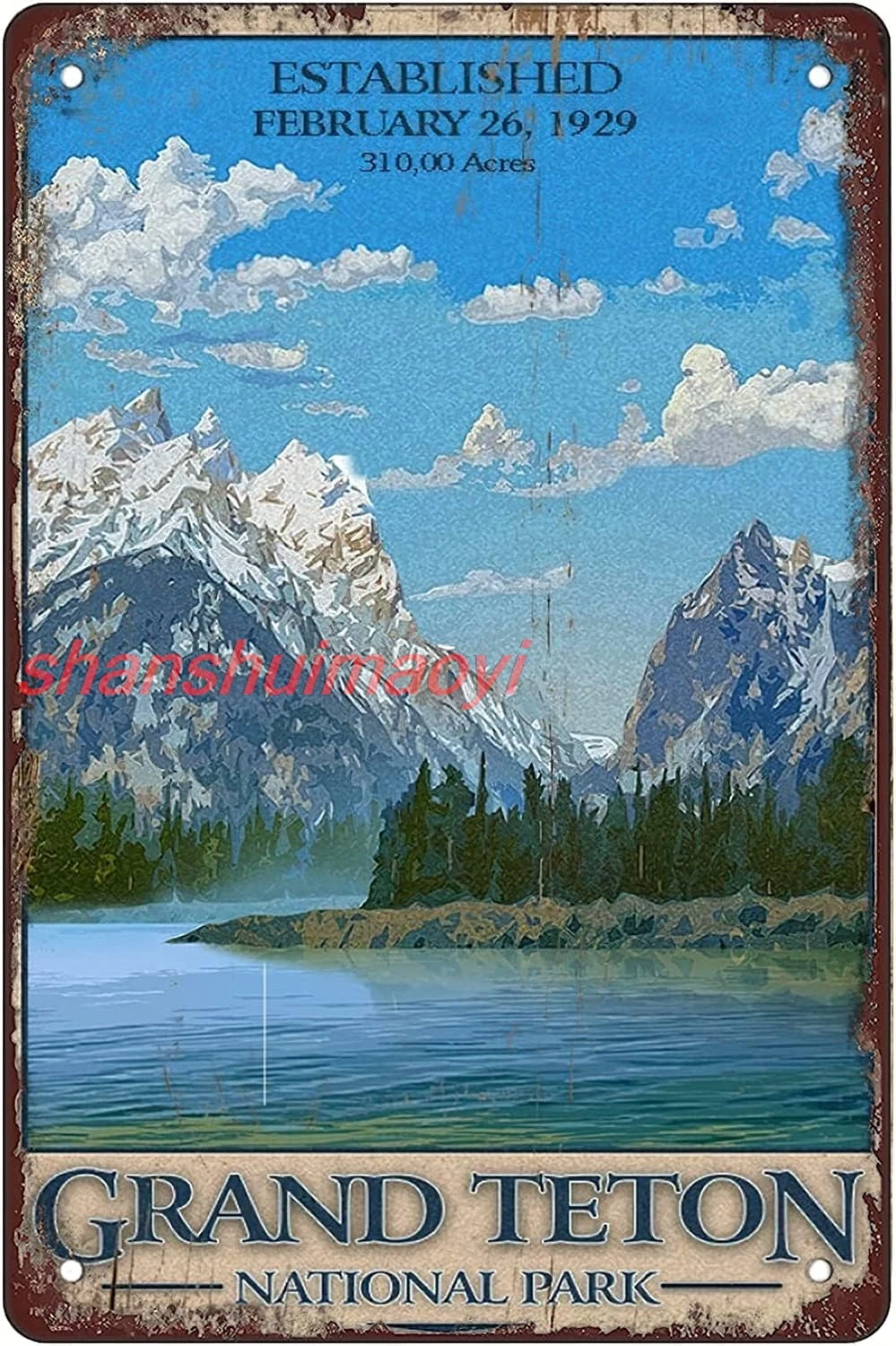 Retro Funny Metal Tin Sign,Grand Teton National Park ,for Men Women Wall Art Decor for Home Bars Clubs Cafes 8x12 Inch 7855