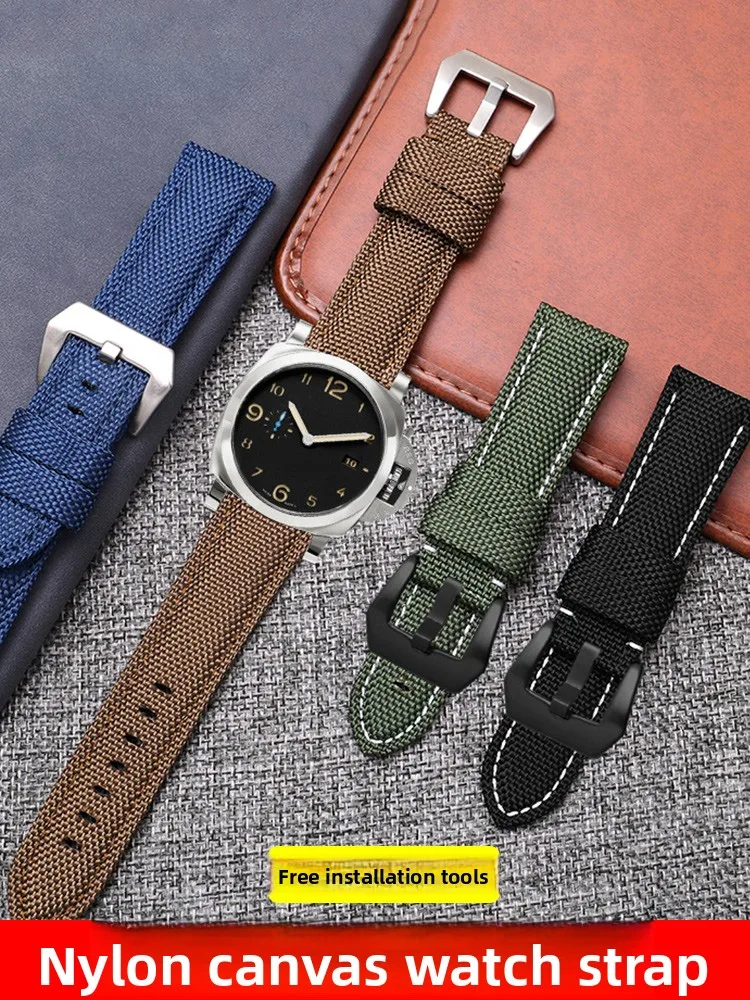 

Waterproof Nylon Strap for Panerai Seiko Citizen Blancpain Fifty Barriers Canvas Strap Male 22 24 26mm