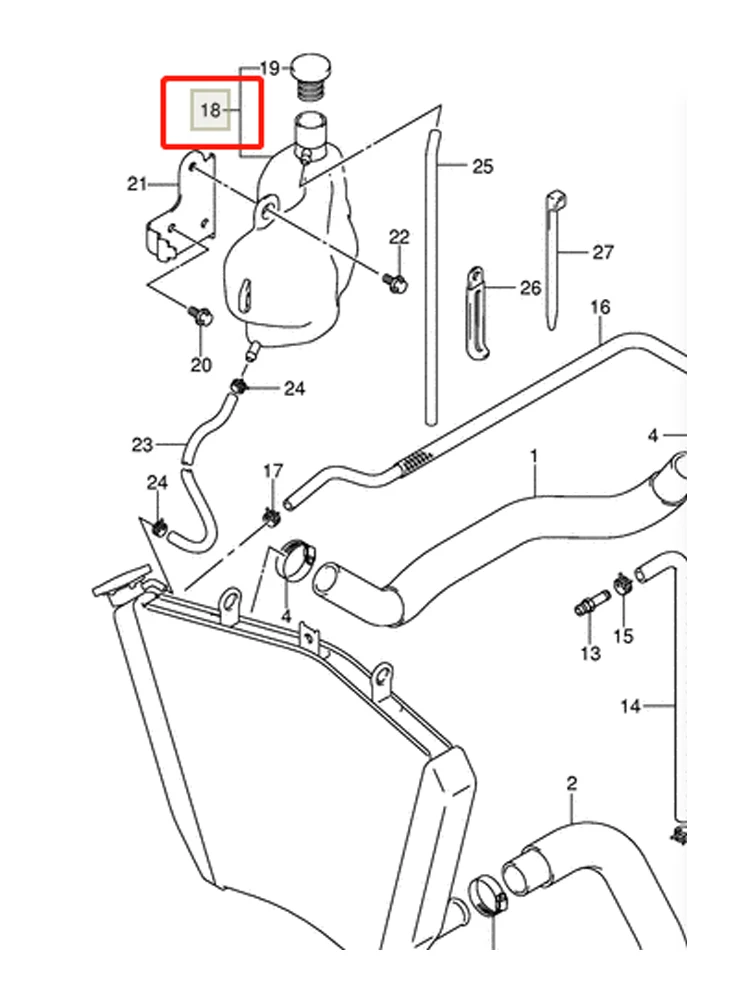 LOPOR Motorcycle Radiator Coolant Water Bottle Reservior Overflow Tank For SUZUKI GSX-R1000 2007 2008  GSXR 17910-21H00-000