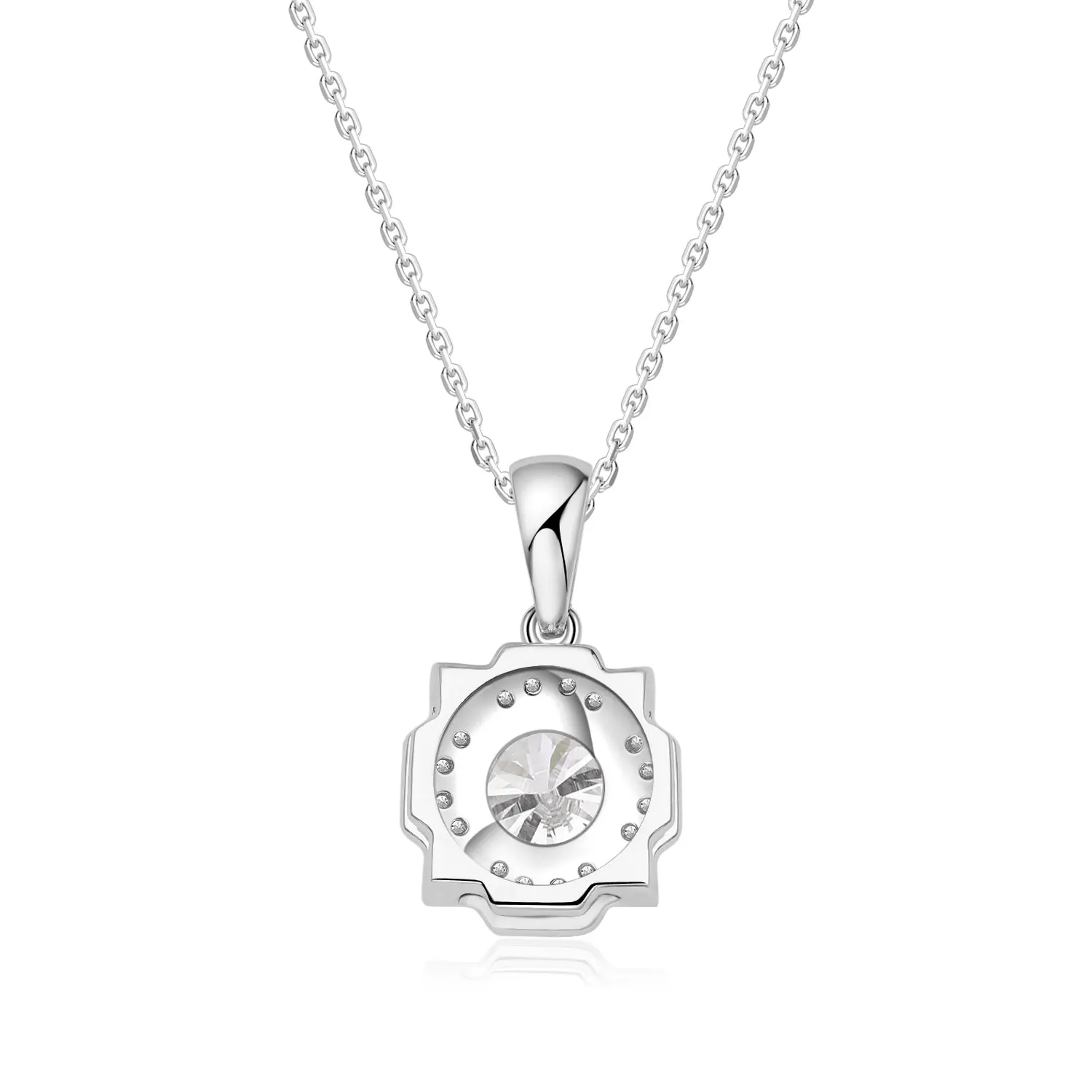 0.5/0.6/1ct NGIC/NGTC Certificated Lab Grow Diamonds Pendant Design Flower Elegant 18K White Gold Necklace Pendant