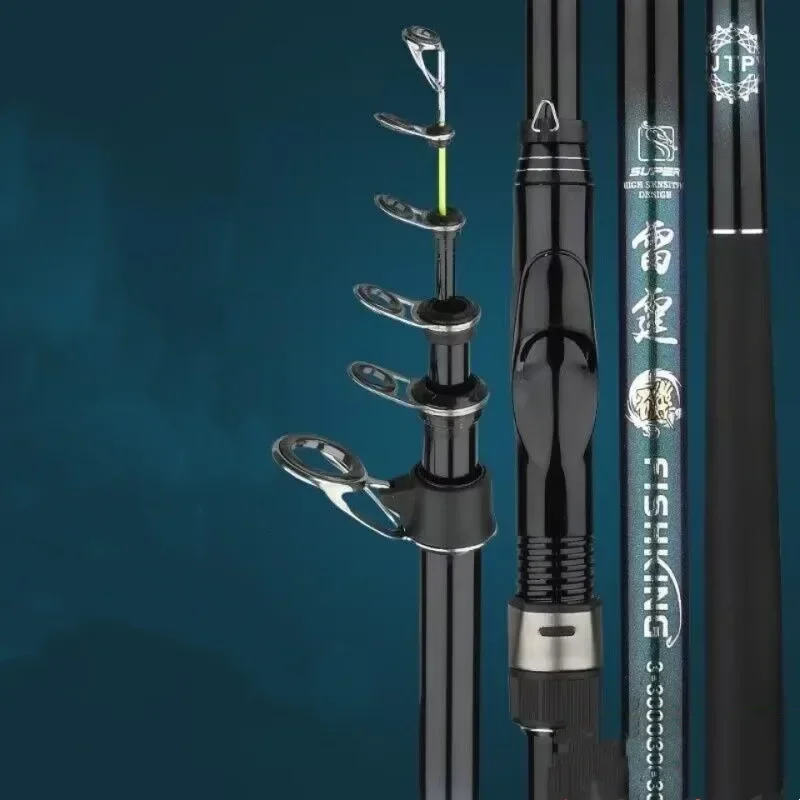 Telescopic Fishing Rod Carbon Fiber Big GuideRing Rock Fishing Pole Spinning Sea Fishing Rods 2.4M 2.7M 3.0M 3.3M 3.6M 4.5M 5.4M