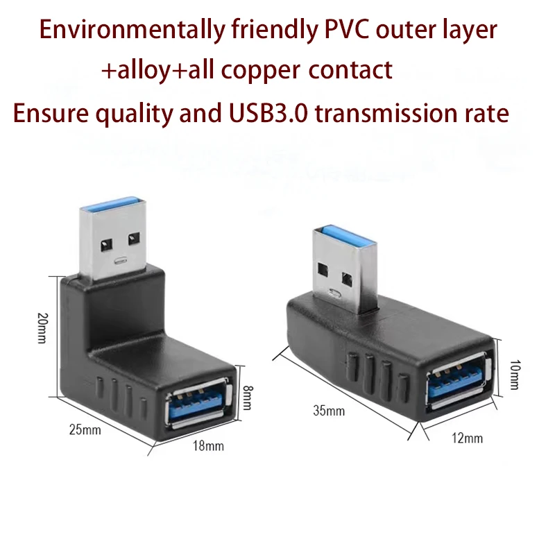 USB 3.0 Male To Female Extension Cable 90 Degree Elbow USB Extension Computer Car Phone USB Flash Drive Mouse Keyboard