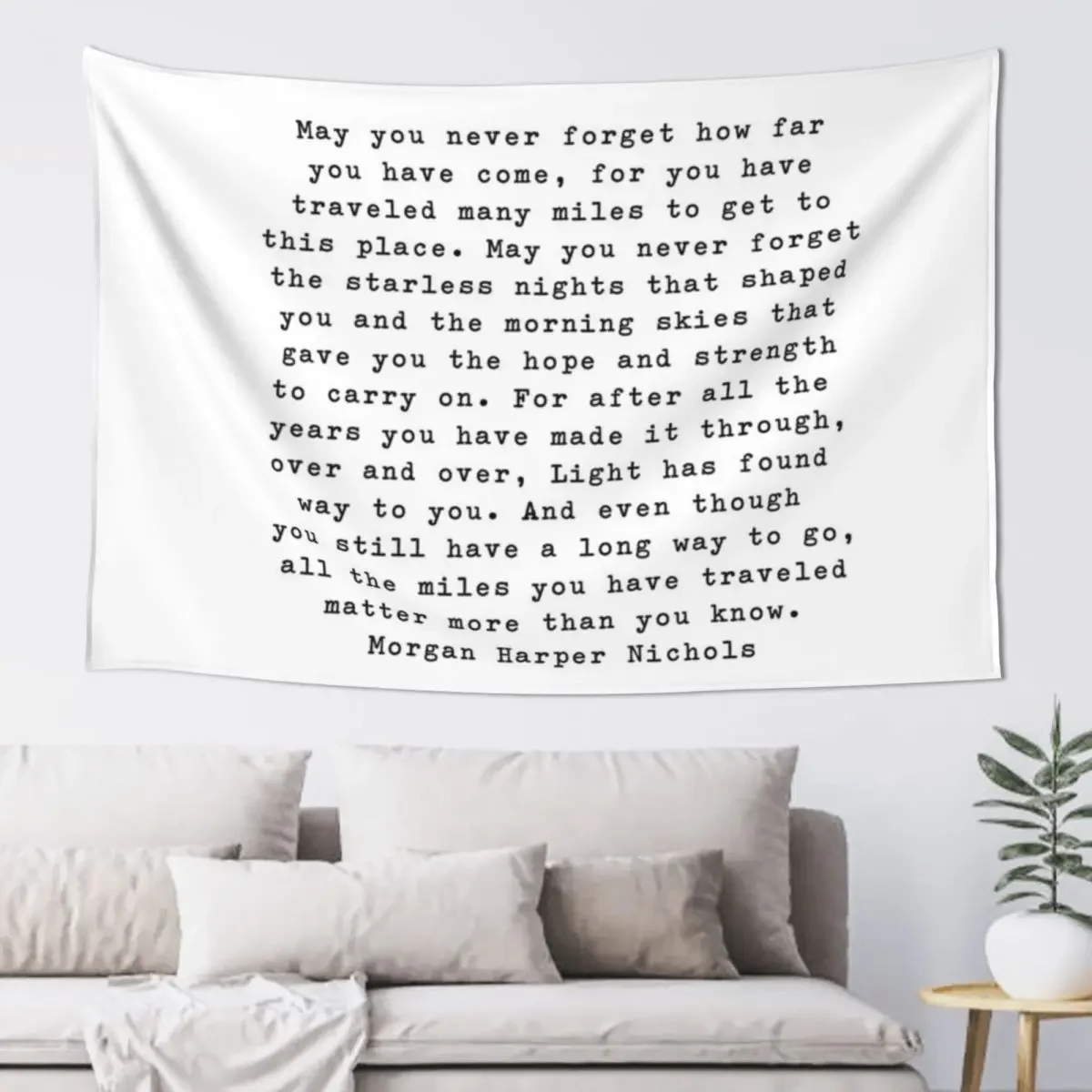 Morgan Harper Nichols | Typewriter Style Quote Tapestry Nordic Home Decor Room Decor For Girls Tapestry