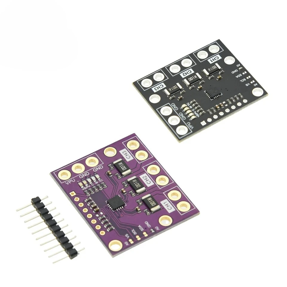 1pcs I2C SMBUS INA3221 Triple-Channel Shunt Current Power Supply Voltage Monitor Sensor Board Module Replace INA219 With Pins