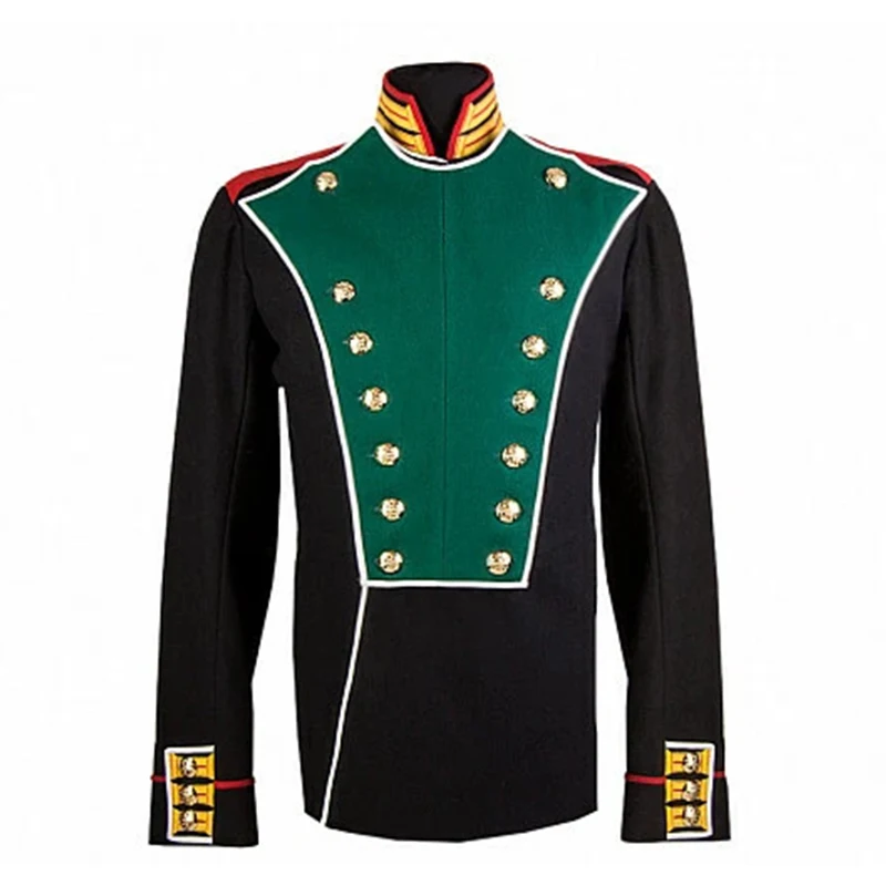 

Custom Made Historical Hamilton Mens Black Green Wool Jacket 1910s Russian Life guards Jaeger regiment tunic Coat