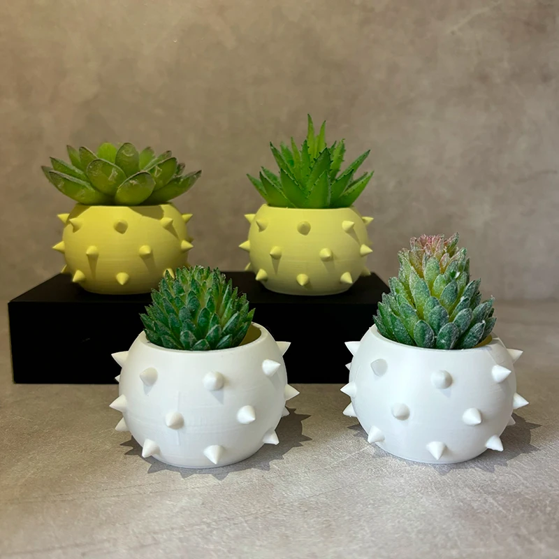 4 Pieces Mini Spherical Flower Pot Succulent Pot Desktop Ornament Plastic Planter Home Decor Plant Pot