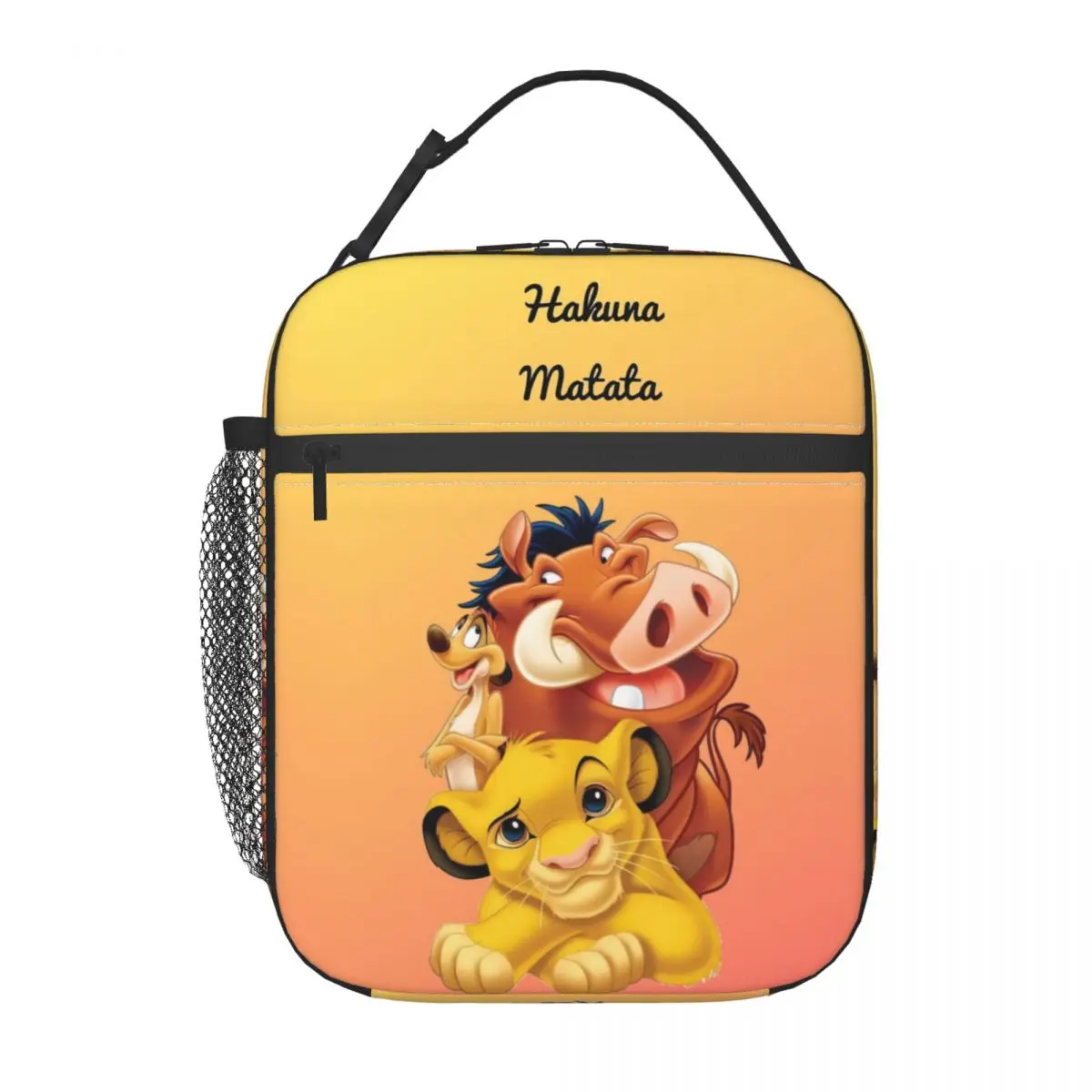 Custom King Lion Simba Insulated Lunch Bag for Work School Food Hakuna Matata Cartoon Movie Waterproof Thermal Cooler Lunch Box