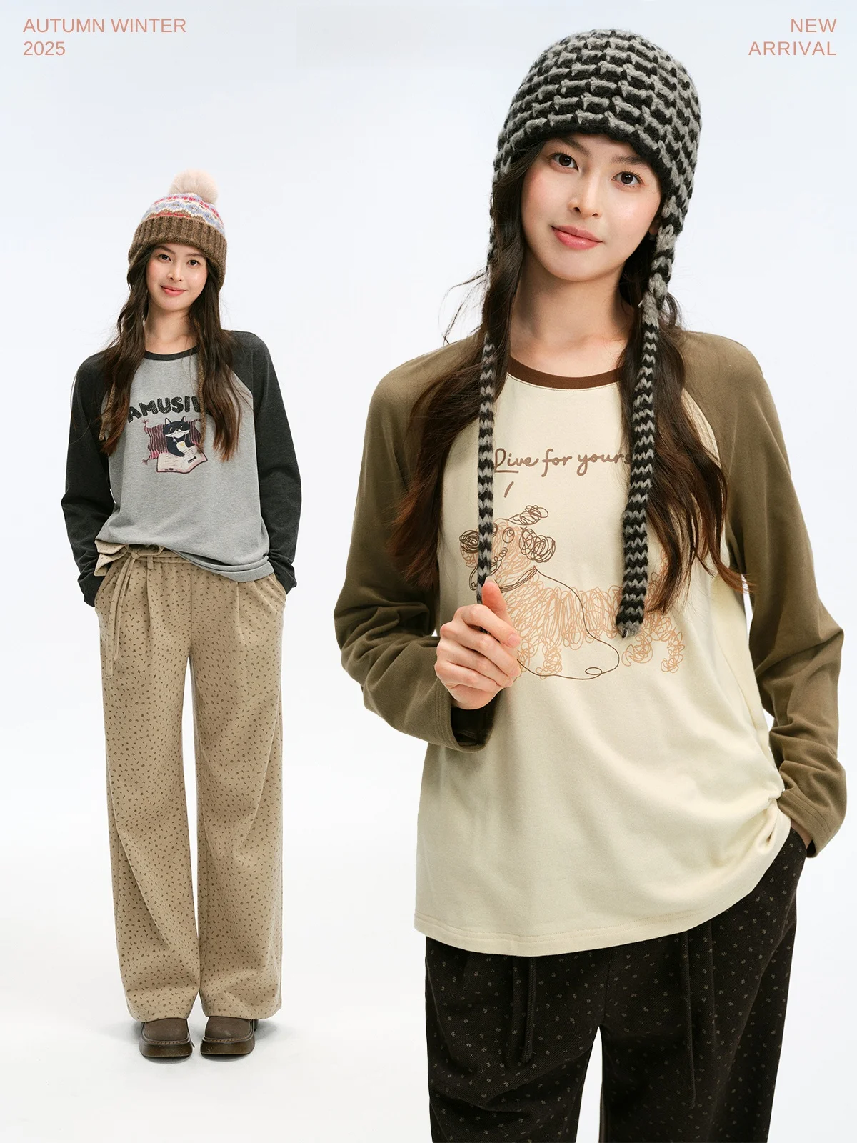 

Miss Squirrel American fiti Board Heavyweight Floing Splicing Color Blo oulder Sve round Ne Print T Women Long...