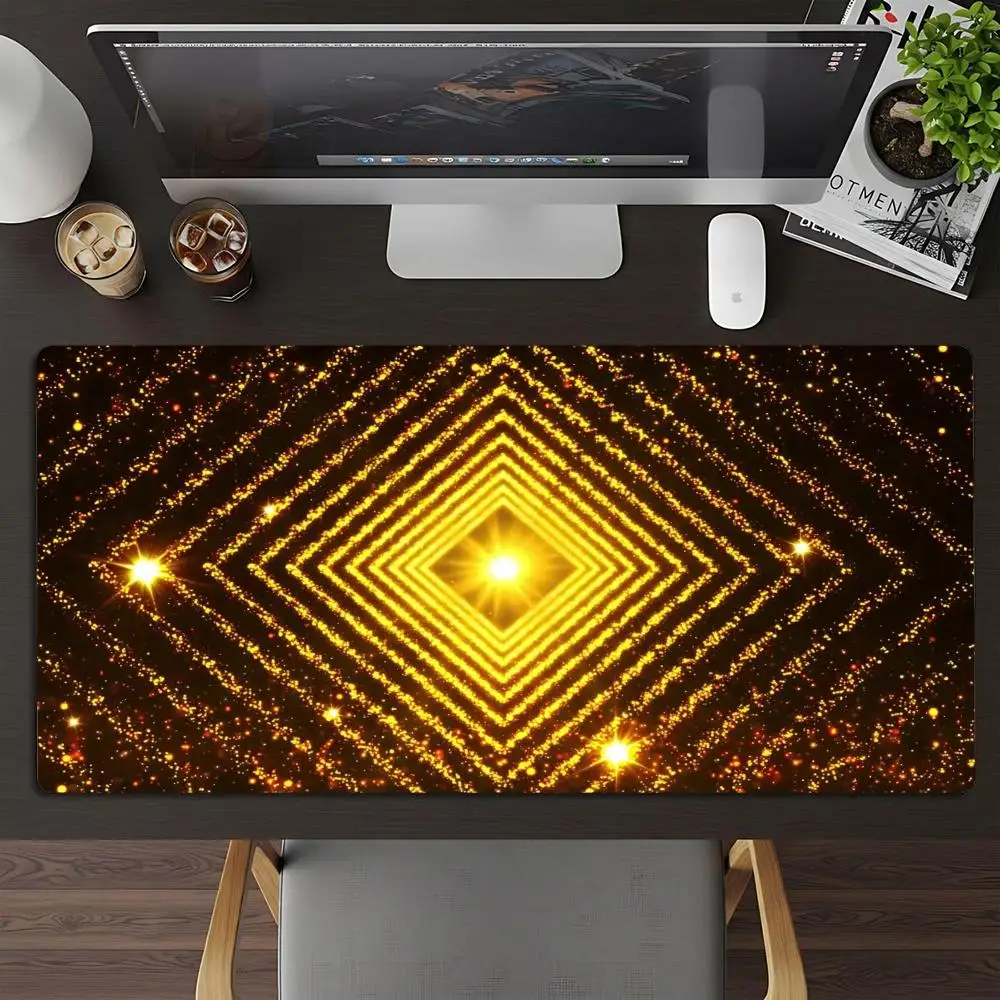 Red Diamond Mouse Pad Neon Light Non-slip Mat Large Pc Gamer Cabinet Keyboard Deskmat Gaming Accessories Computer Mousepad XXL