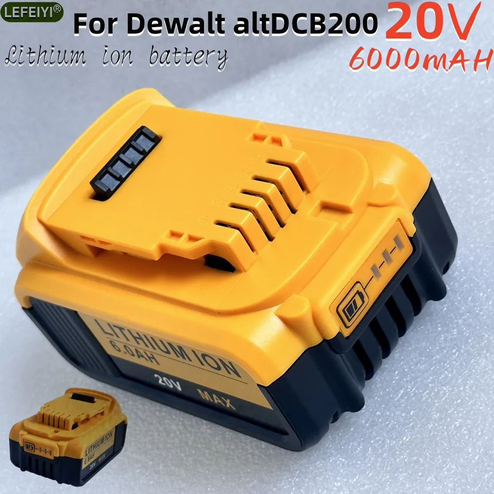 

Battery for DeWalt DCB184 DCB181 DCB182 DCB200 DCB204 18V 20V 6.0Ah Lithium ion with charging indicator