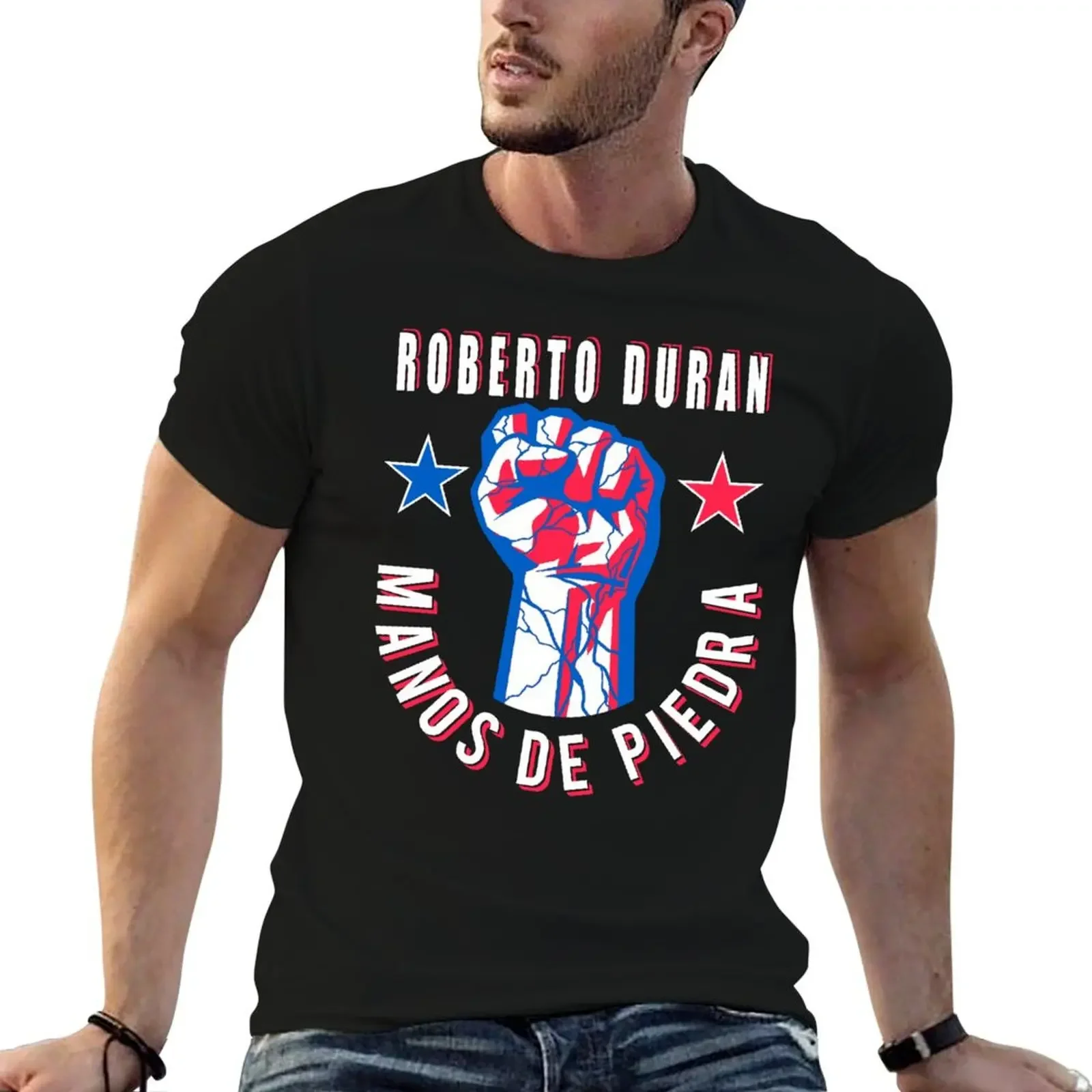 Roberto Duran ?Manos de Piedra? T-Shirt summer tops kawaii clothes oversized graphic tee T-shirts for men cotton