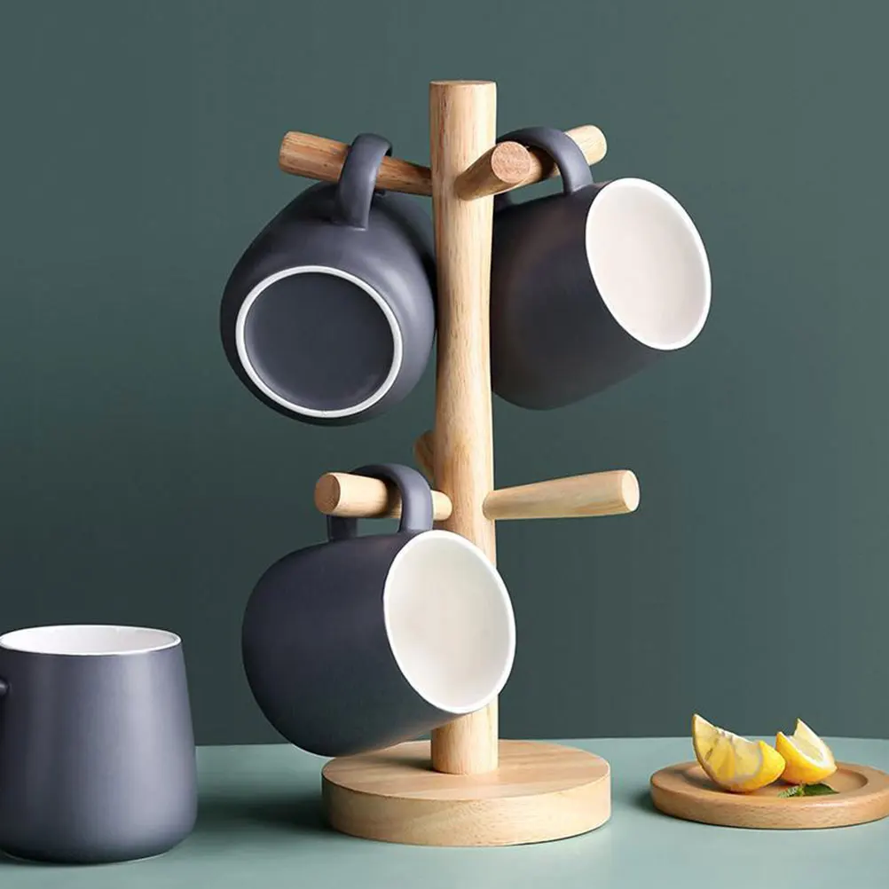 

Wooden St Modern Household Kitchen Upside Down Holder Cup Shelf Rack Practical Holder Dry Storage Shelf Cup ganizer
