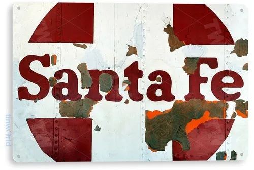 TIN SIGN Santa Fe Rail Road Station Metal Décor Art Garage Store Pub Bar A739 --Tin Sign