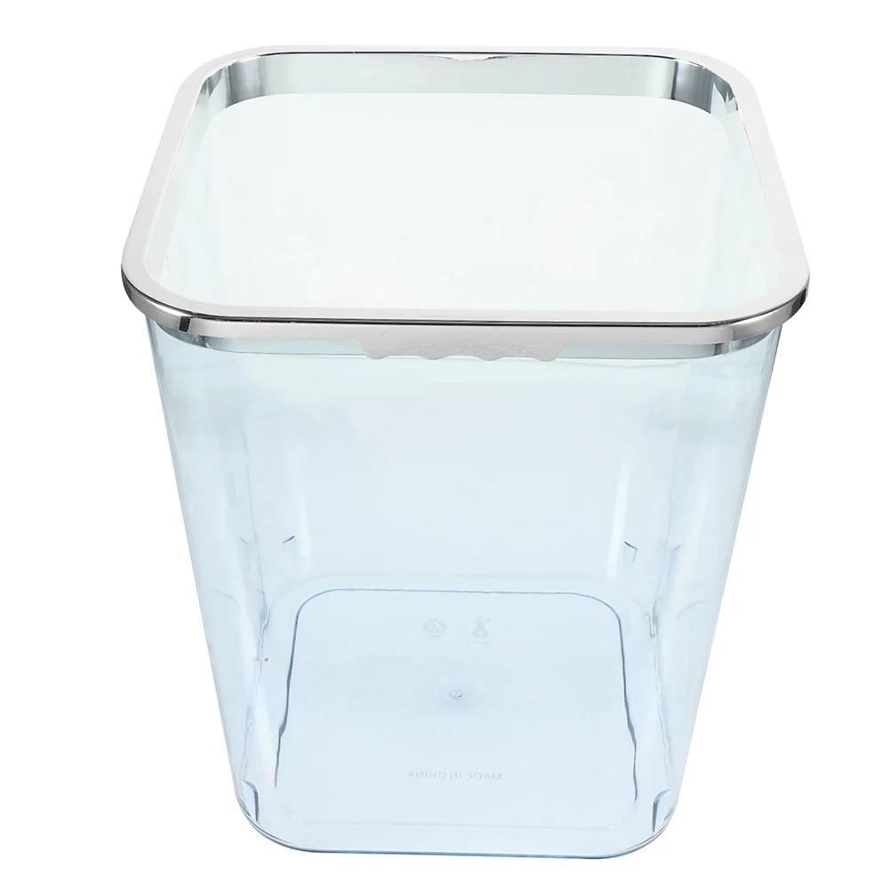 

Large Trash Can Garbage Cans Basket Bathroom Clear with Lid Desk Waste Bin Pp Office