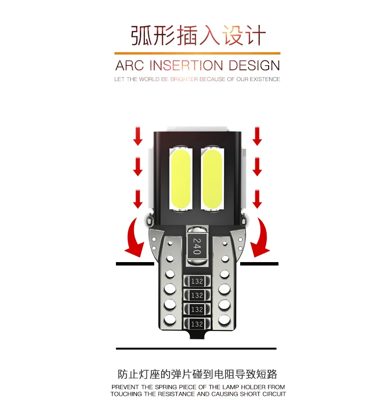 

jiachi 2pcs W5W Led Canbus T10 194 168 Car Lamps No Error 7020 7SMD For Car Reverse Light Interior Accessories Lamp 6000K DC12V