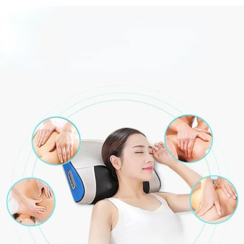 Cervical Spine Massager Pillow, Full Body Kneading with Red Light Heating, Home Electric Massager, Neck and Back Relief.