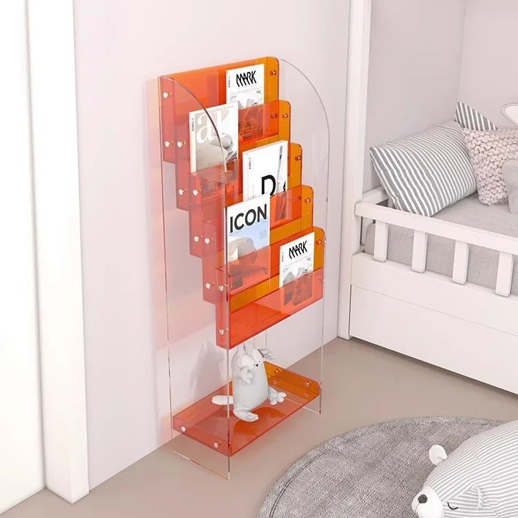 رف عرض تخزين مجلة أكريليك مصمم من الشمال، رف كتب أرضي للكتب الصورة متعدد الطبقات للأطفال #4
