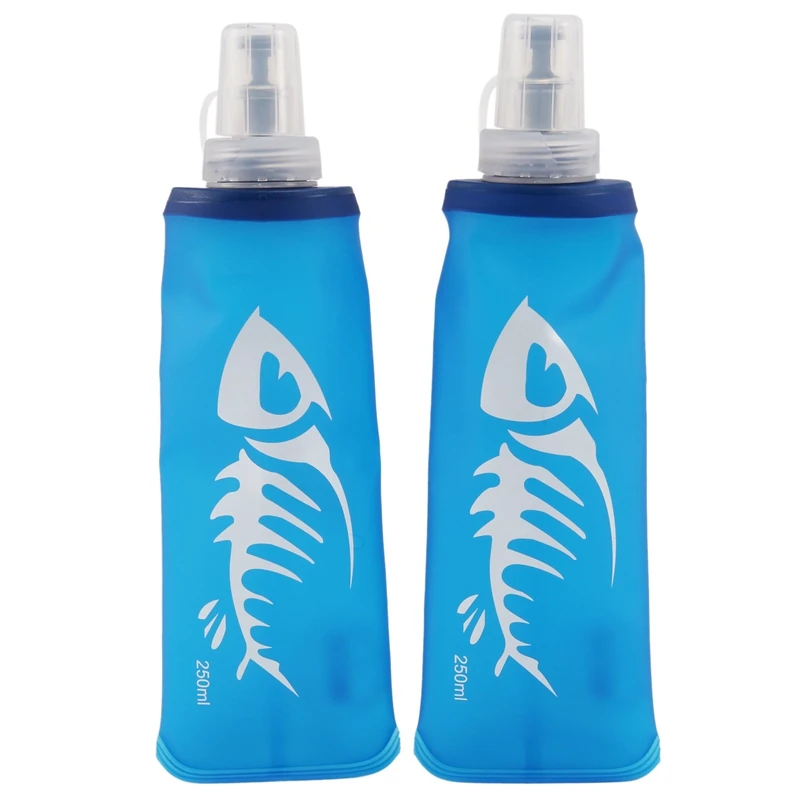 2Pack Soft Flask Water Bottle Collapsible Water Bottles 250Ml For Running Hiking Cycling Climbing