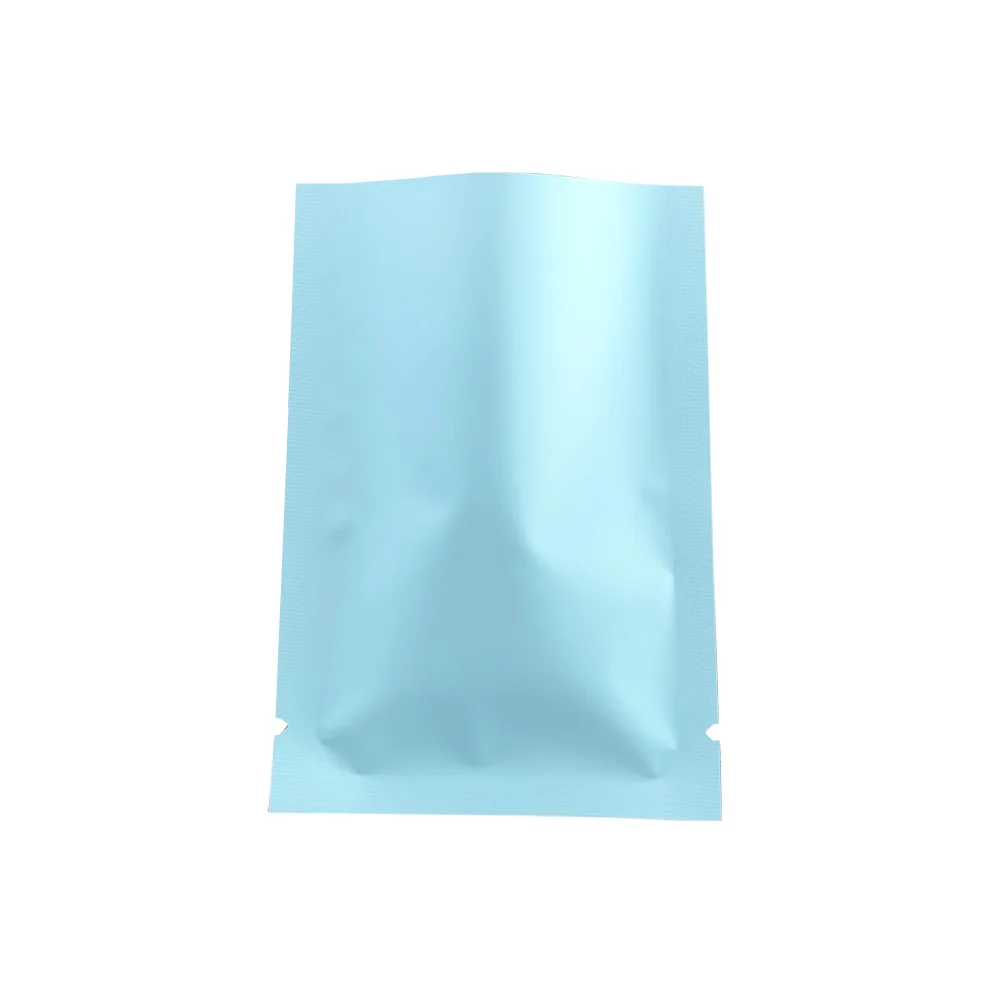 

Matte Blue Colored Open Top Aluminum Foil Vacuum Bag Packaging Dried Food Sample Powder Tea Heat Seal Aluminized Packing Pouches