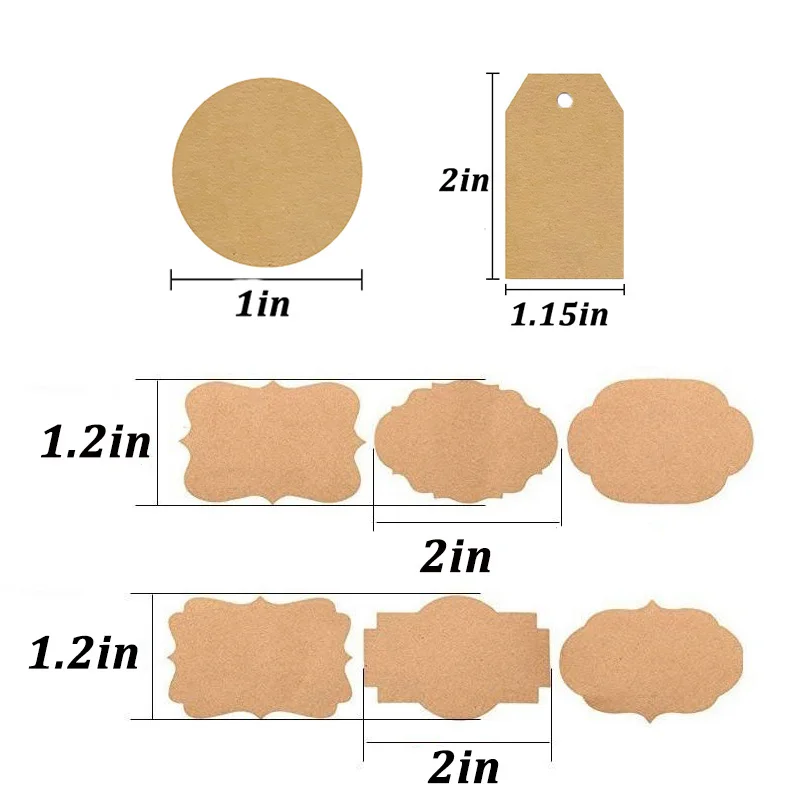 300/500pcs/Roll Blank Kraft Paper Label Stickers Handmade Baking Seal Stickers Gift Tag For Jar Glass Bottle Diy Gift Packaging