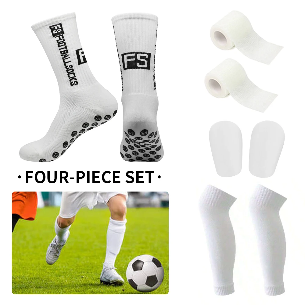 

4 PCS Set Non-slip Silicone Bottom Football Socks Men Women Sports Socks Basketball Soccer Cycling Outdoor Protective Equipment