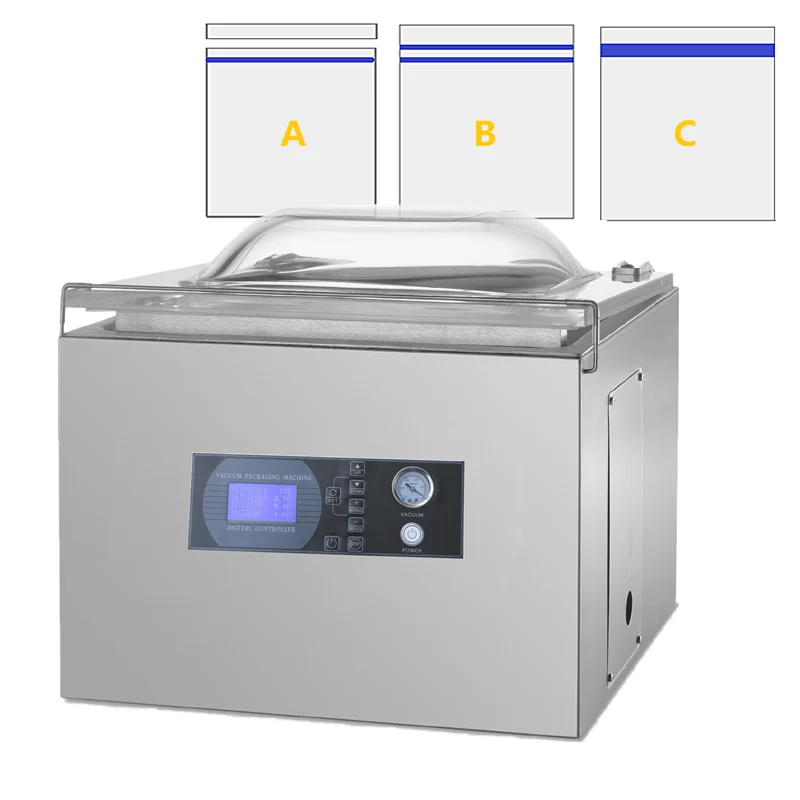 

DZ-400 Tabletop Single Chamber Commercial Vacuum Packaging Machine Small Business Vacuum Sealing Unit for Meat Fish Vegetables