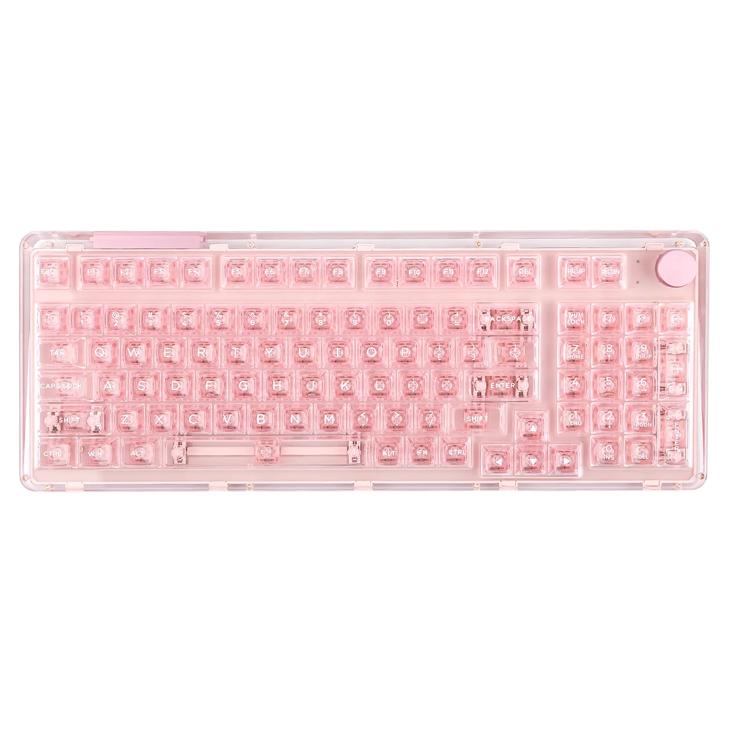 

Transparent Crystal ASA Keycaps PC 146 Keys Translucent Pink White for 60/84/98/108 Mechanical Keyboards