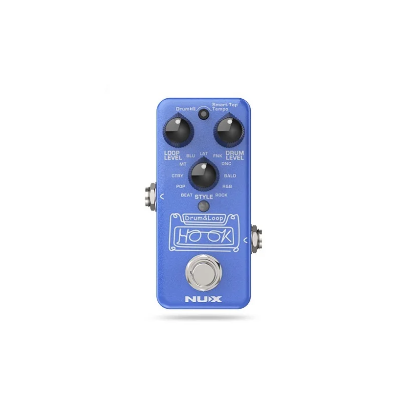 Pédale de batterie et de boucle NUX HOOK, pédale d'effets pour guitare électrique avec Smart Tap Tempo, phrase 24 bits, 11 styles de rythmes