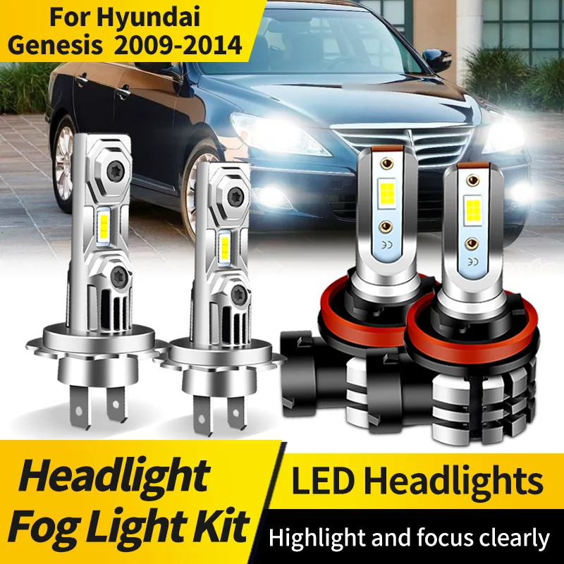 

2PCS H7 Led Headlight Canbus High Beam Lamp H11 Fog Light 6000K White Car Light Assemblies 12V For Ford Fusion 2006 2007-2016