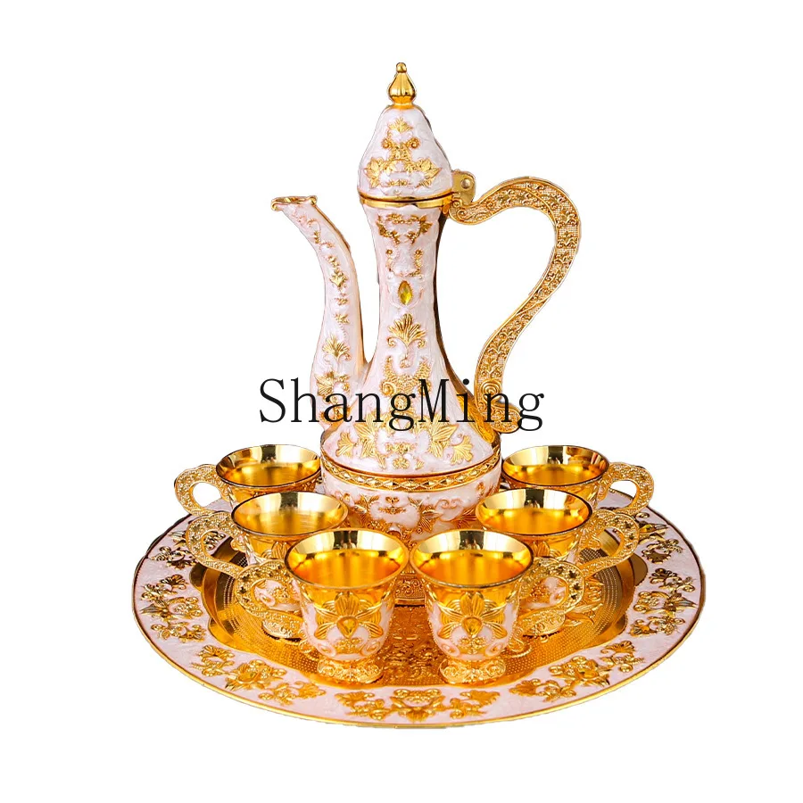 

Набор для вина PYH: элитный, роскошный, с аристократическим шармом, с рельефным дизайном, стеклянный кувшин для дома и гостиной, декоративный элемент.