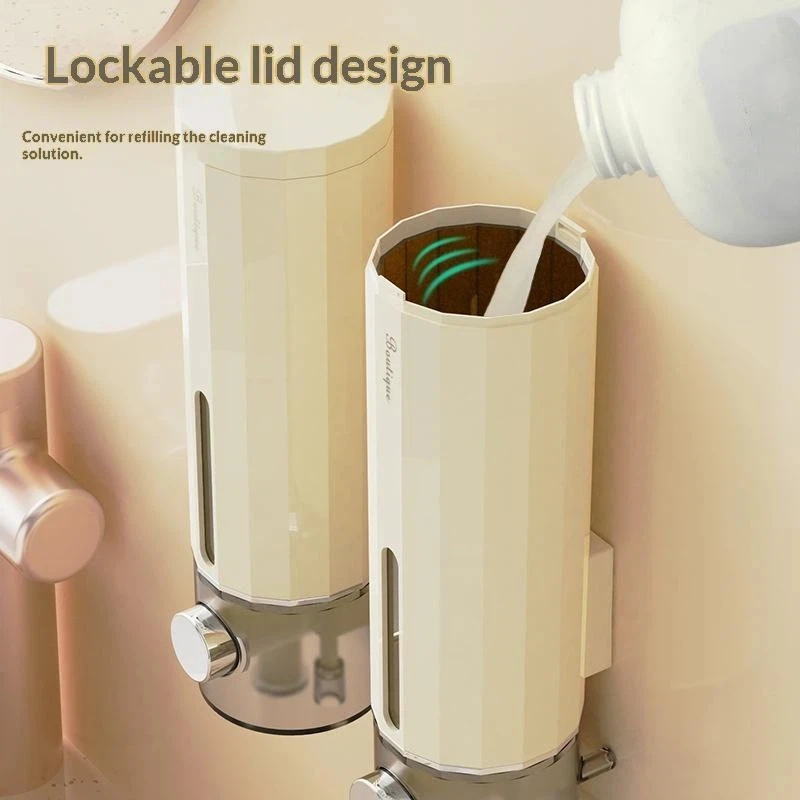 Wall Mounted Soap Dispenser No Drilling Needed Clear Visible Window Perfect For Bathroom Kitchen Hotel Use