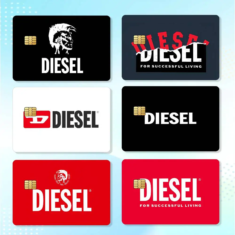 Brand Fashion  Logo Credit Skin Cover Card Stickers 4PCS Film Bus Pass Front Decoration Bank D-Diesel Debit Waterproof