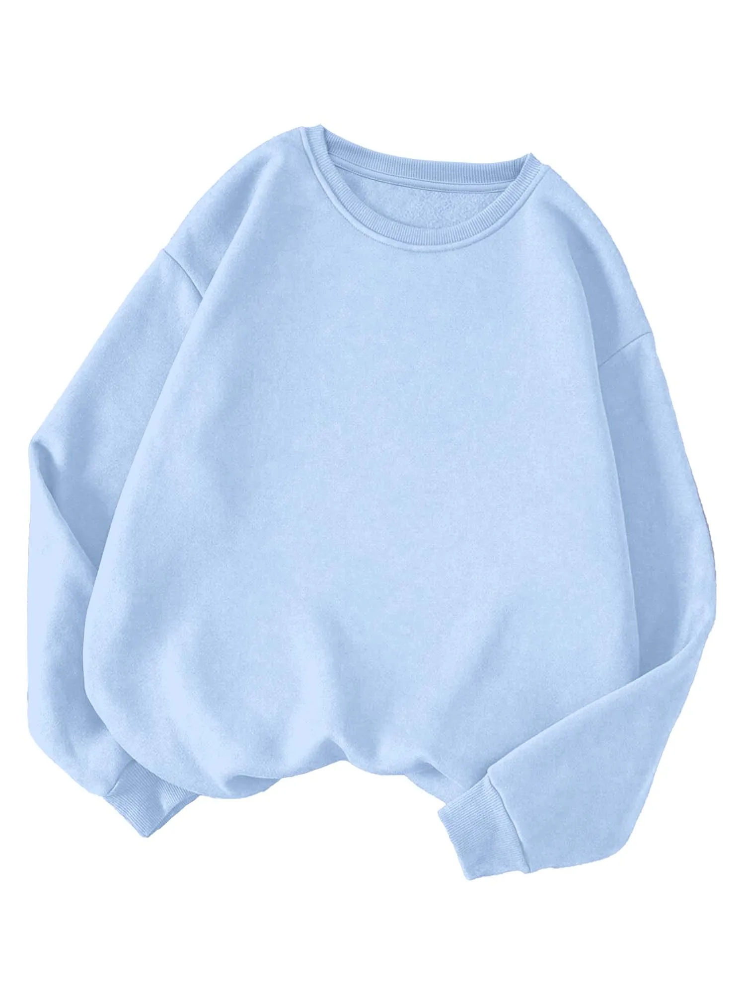 Trendy Light Blue Oversized Sweatshirt for Women Loose Casual Top