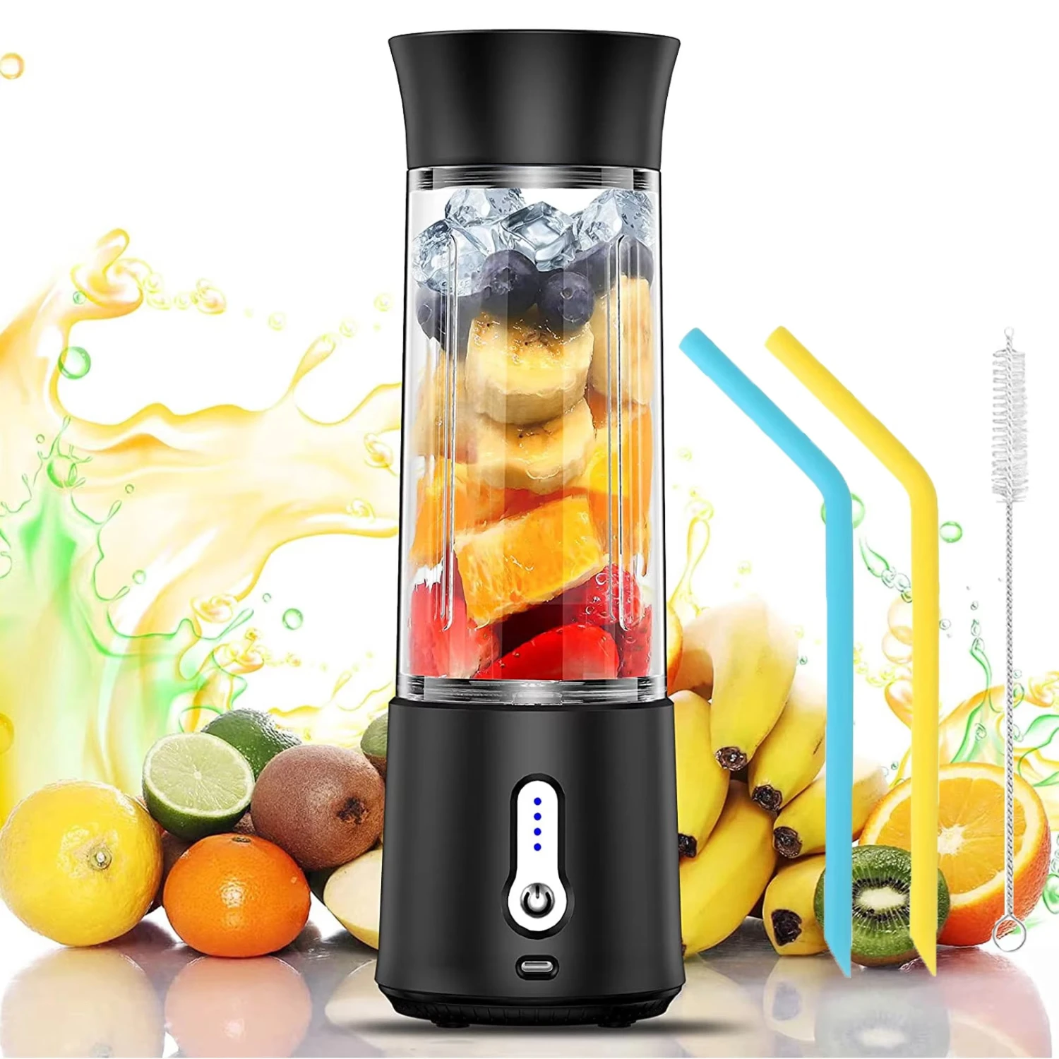 

500ml Portable Juice Blender 4000mah Usb Fresh Juice Rechargeable Smoothie 150w Personal Juicer Cup Fruit Mixer Machine