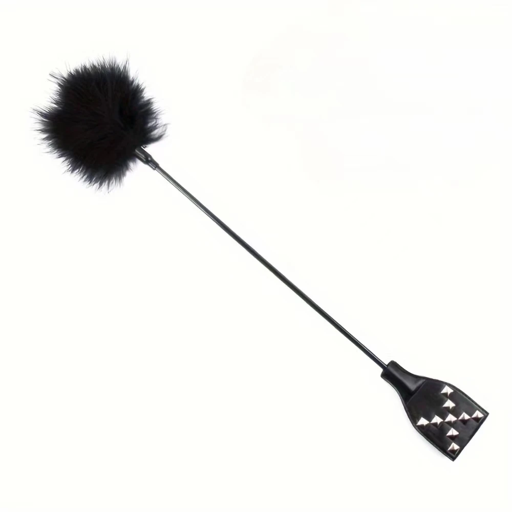 Pholiota Adiposa  Leather Paddle Flirty Feather Whip Sex Toys  Conditioning Foreplay Teasing Bondage Equipment for Women Flirts