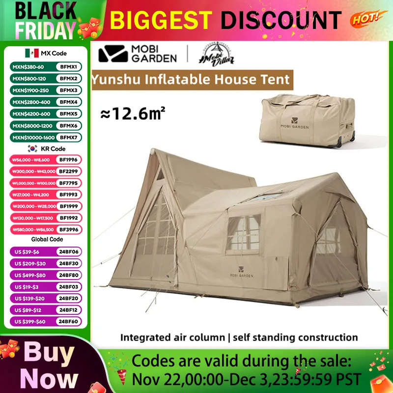 MOBI GARDEN Tent Outdoor Camping Portable Foldable Rain proof, Thickened Wind proof, Inflatable tent House Type Cloud Villa