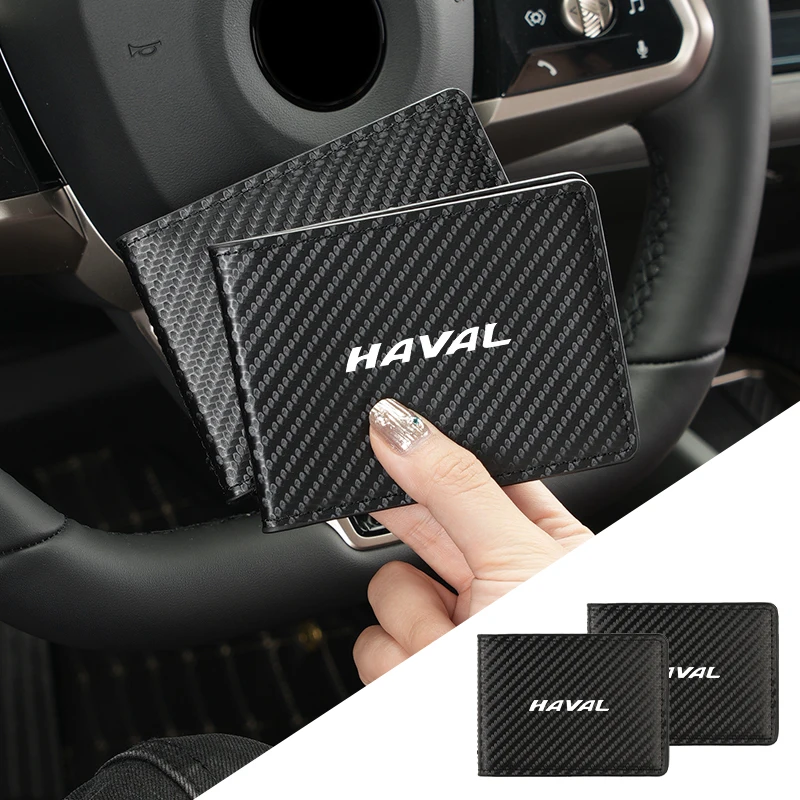 Carbon Fibre Car Driver License Cover Credit Card Holder Storage Accessories For Great Wall Haval F7 H6 H2 H3 H5 H7 2026 H8 H9