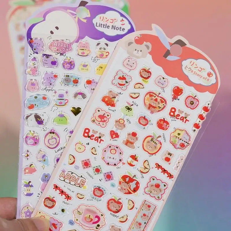 ملصقات حيوانات كرتونية ثلاثية الأبعاد منقوشة بالكريستال كاواي للفتيات، مثالية لملحقات حافظة الهاتف وديكورات الملصقات #2