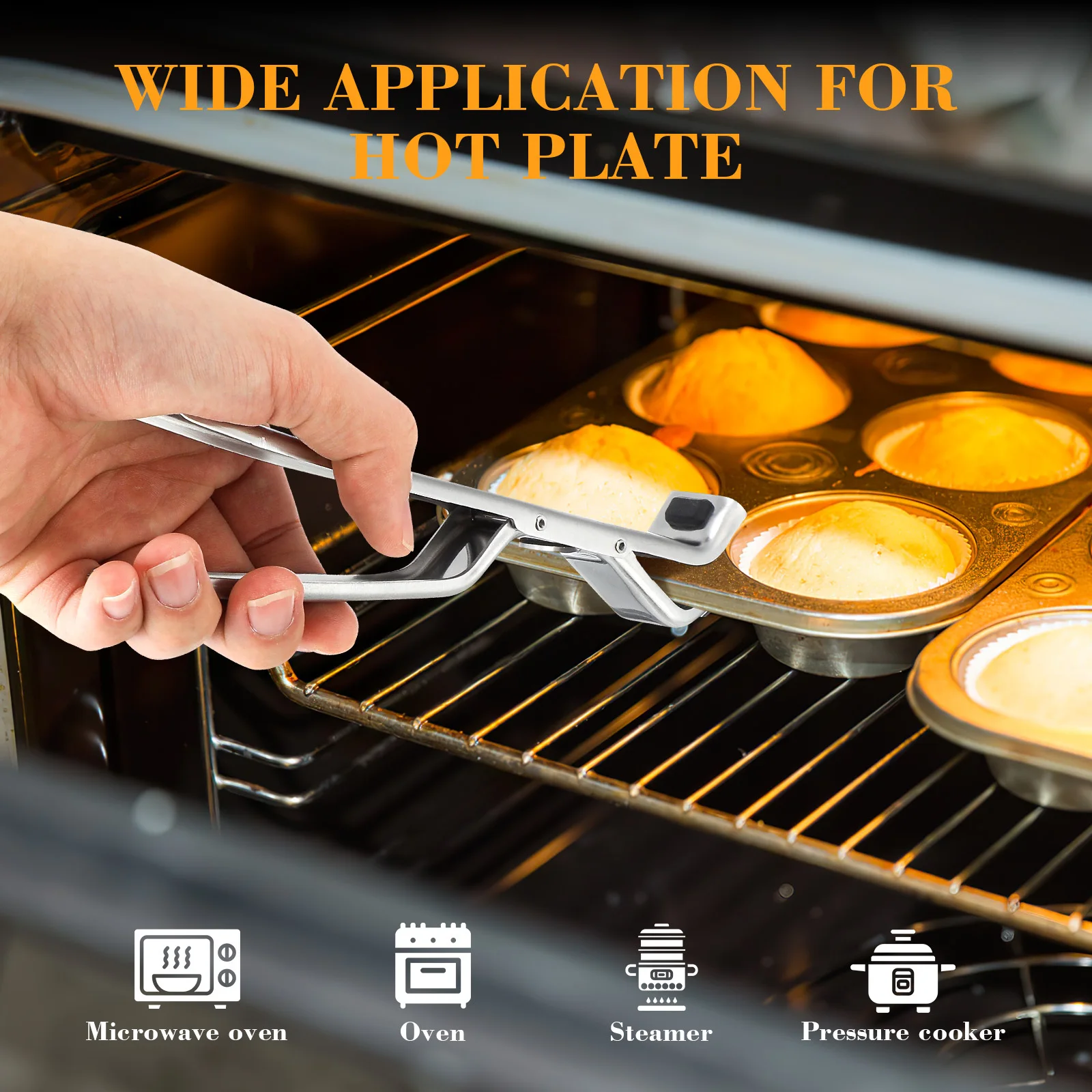 

Anti-Scalding Bowl Clip Stainless Steel Kitchen Tongs Heat Resistant Nonslip Handle Hot Plate Gripper Household Bowl