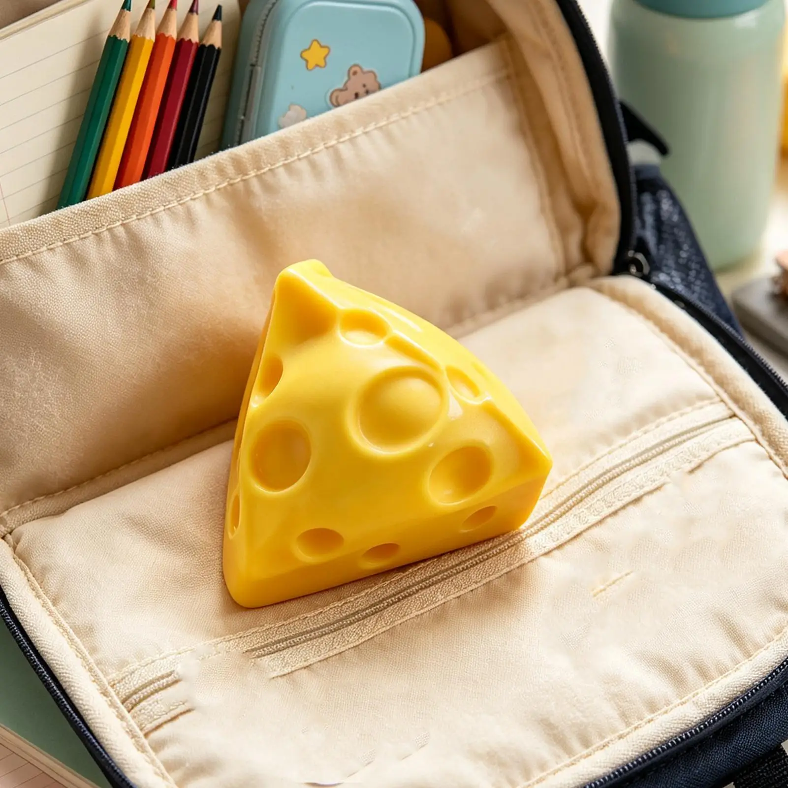 Yellow Cheese Squeeze Toy Funny Yellow Cheese Block Realistic Soft Novelty Kids Fidget Toys For Kids Adults Stocking Stuffers