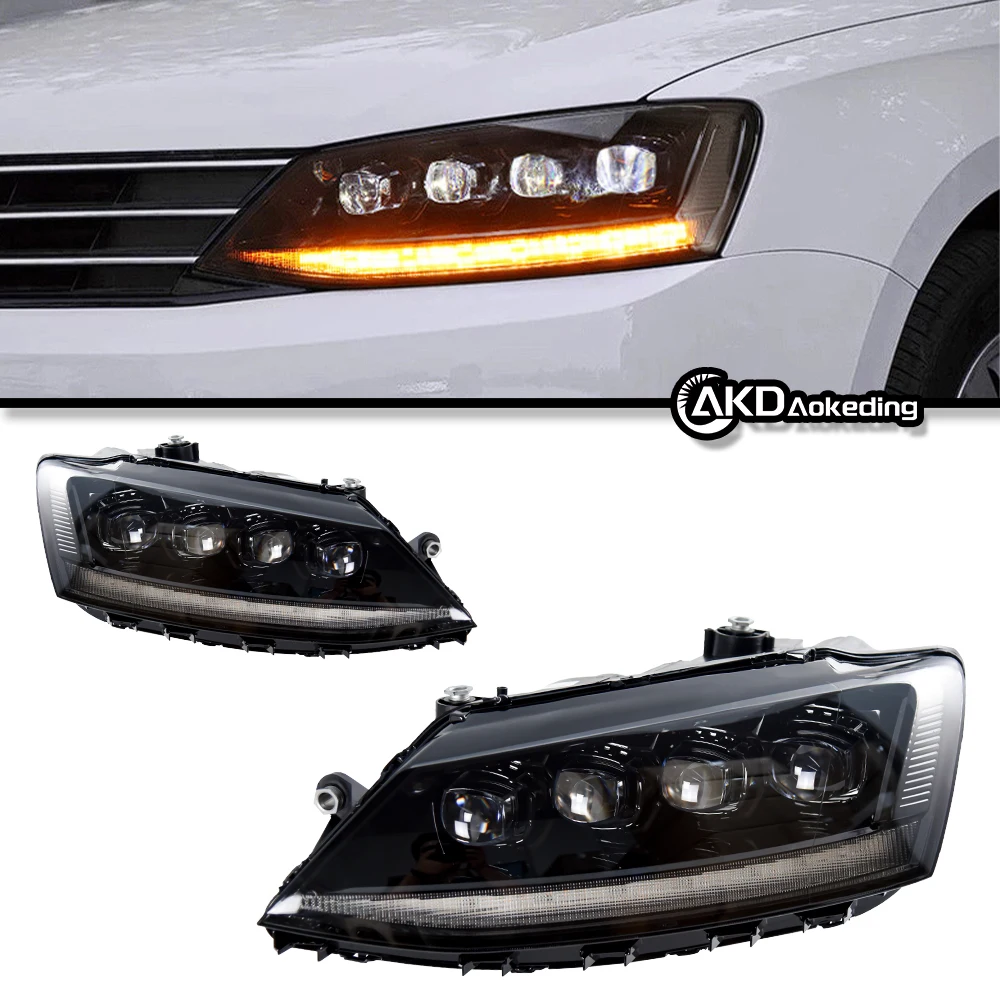 

Auto Parts For VW Jetta MK6 Headlights 2011-2016 latest Styling LED Daytime Lights 4 lens Car Accesorios Modified